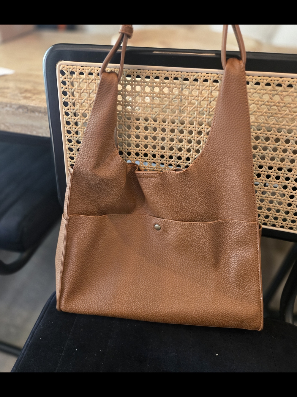 Classic Brown Leather Shoulder Bag-Anthropologie